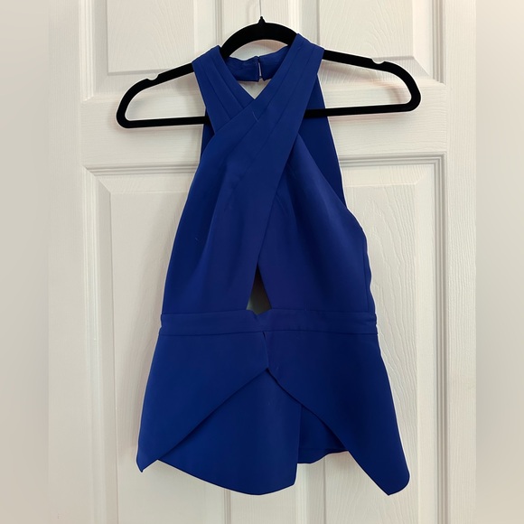 BCBG Blue XS backless top - Picture 1 of 2